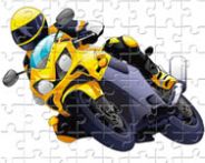 Cartoon motorcycles puzzle HTML5 Spiel